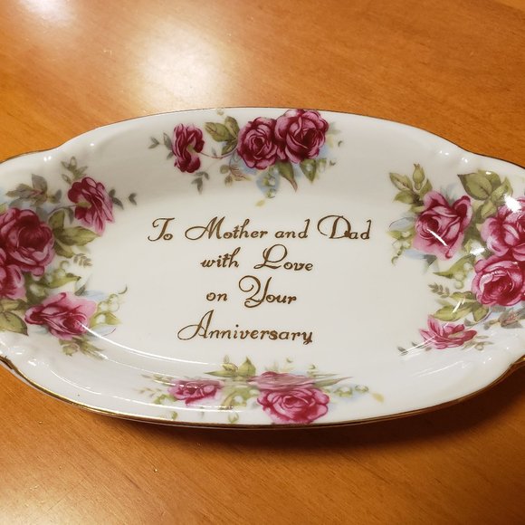 ANNIVERSARY GIFT - VINTAGE CANDY DISH - NORCREST FINE CHINA B-728 - MOM and DAD - Picture 1 of 4